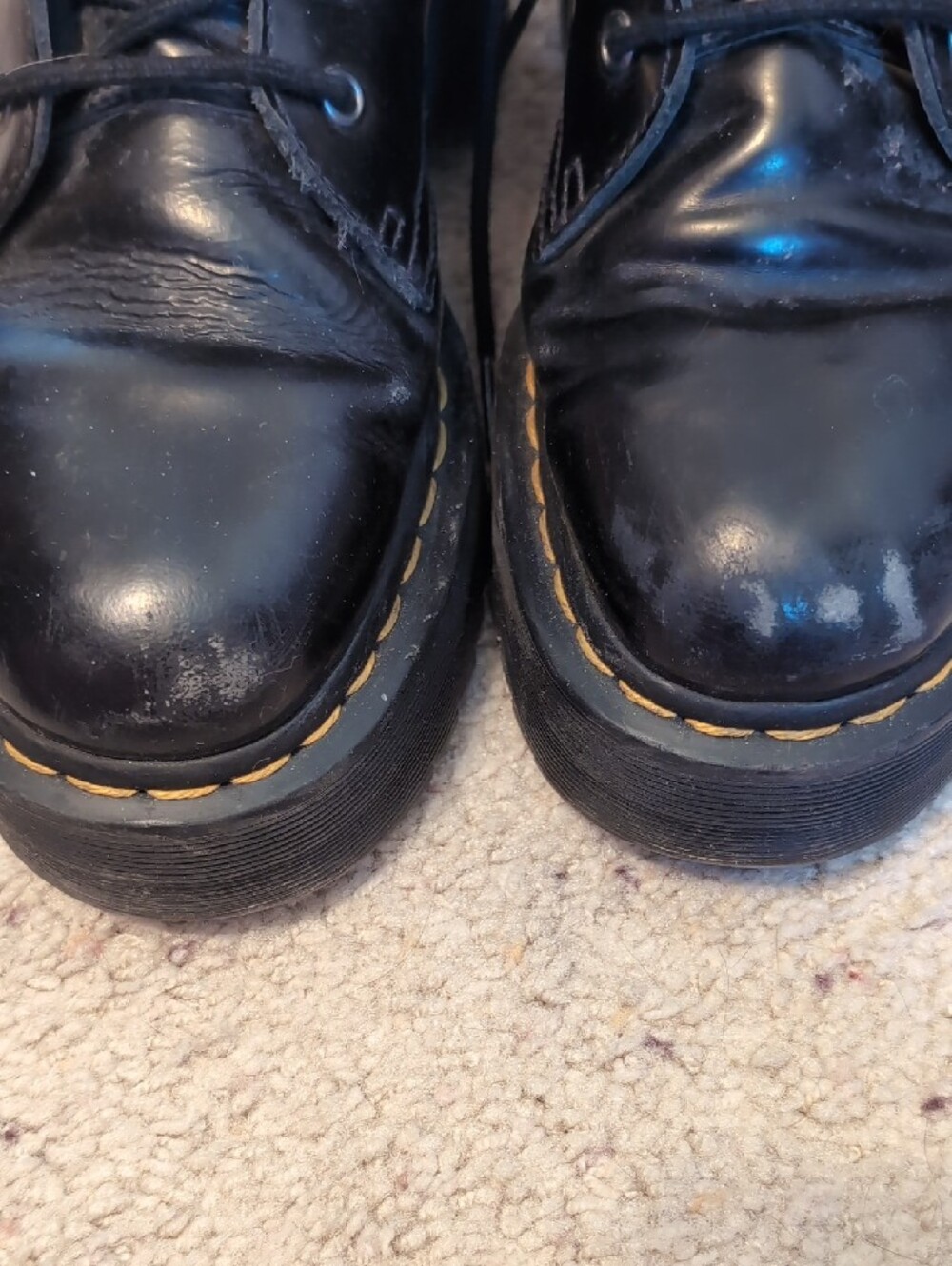 Dr. Martens Black Platform Lace-Up Combat Boots - Picture 7 of 10